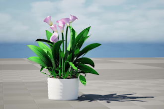 do realistic 3d flower animation, 3d flower model, 3d flower modelling 3d plant