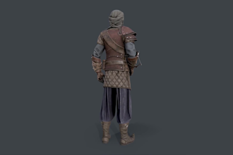 model thief armor set for ue5 game,3d modular,set pieces for print, toggle model