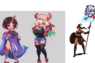 create pixel art characters nsfw pixel animation, sprites for nft or video games