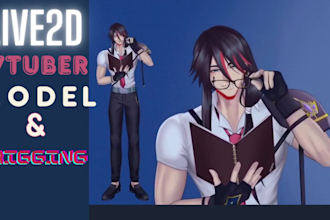 draw and rig vtuber character anime art live 2d vtuber model 2d vtuber model