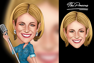 draw custom the best realistic caricature for you