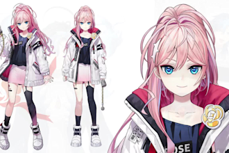 3d vtuber avater, live 2d vtuber character, face rig vrchat vriod model streams