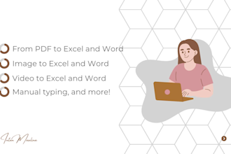 do excel or word data entry, copy paste, retyping from image or pdf or etc