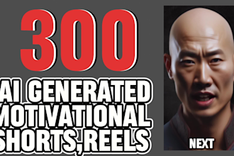 create motivational ai generated reels, shorts, and avatar reels shorts in 6hour