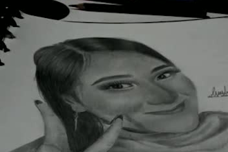 draw sketch with pencil, human face portrait sketch