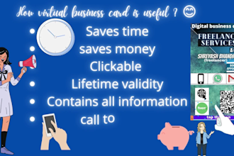 design digital business card with mini website pdf or link