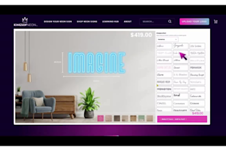 design sleek neon website neon shopify store, neon sign, neon light dropshipping
