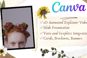 create 2d explainer video, posters, and flyers