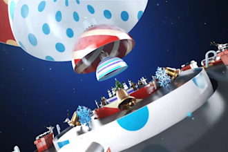 do a stanning  merry christmas intro video in 3d