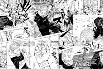 draw manga art illustration anime manga page storyboard scene comic manga artist
