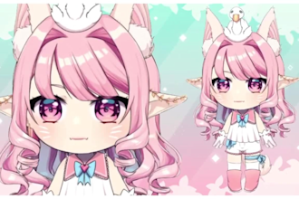 draw chibi vtuber model avatar chibi art style png tuber emote gif tuber cute 2d