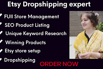create esty dropshipping store and do esty product listing esty store management