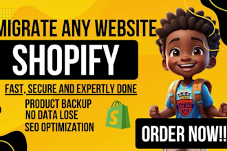 build shopify website, migrate wordpress website, wix to shopify migration