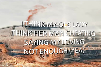 create bold animated lyrics video of your song