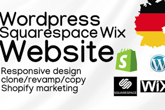 design german wordpress website landing page shopify dropshipping store website