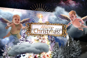 create christmas wish card popup video animation