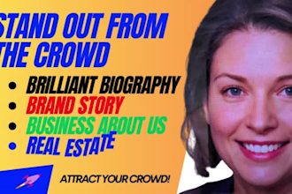 write brilliant biography, about us page, brand story, real estate bio