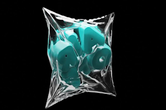 create y2k streetwear 3d chrome logo animation