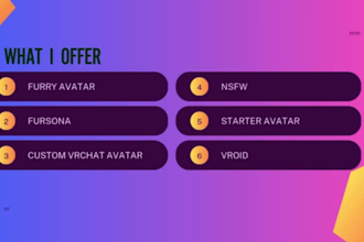 create custom furry vrchat avatar, vrc avatar, vr character, unity vr  lip sync