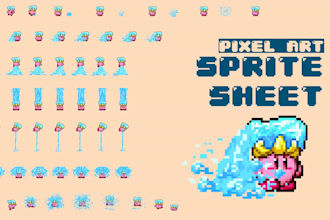 create pixel art sprite sheets, animations, and character
