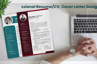 design resume, CV and cover letter
