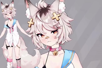 draw detailed anime vtuber model vtuber model live2d model 2dvtuber model rig