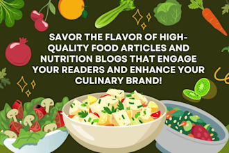 craft delicious food articles, nutrition blogs, and savory recipes