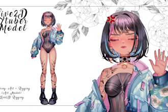 vtuber model live2d rigging anime art 2d animation anime vtuber character design
