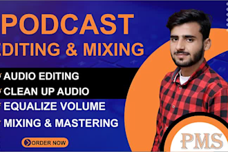 podcast audio cleaning or remove noise, podcast audio editing or noise reduction