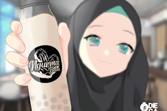 make anime style animated gif according to your request