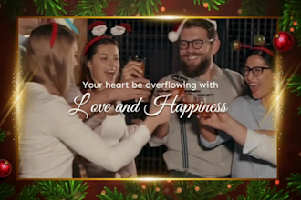 do christmas greetings intro and outro video with your logo