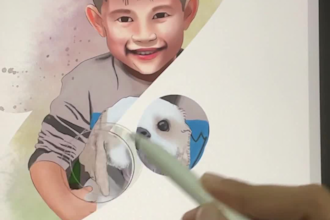 hand paint stylized watercolor portrait