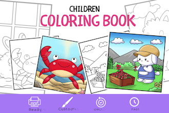 create cute kawaii, cute line art, drawing illustration for coloring book pages