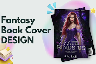 create fantasy book cover design, book cover illustration, fantasy book cover
