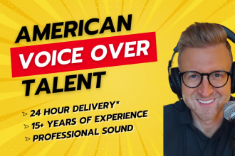 record an american, english male voice over