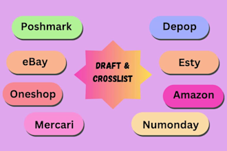 draft listings on ebay, poshmark, vendoo, then crosslist all site