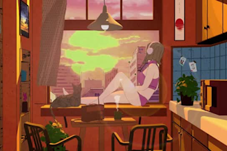 create lofi loop animated video