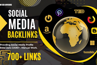 create 700 SEO social profile backlinks manually for high da link building