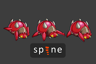 rig and animate game character animation pack in spine 2d