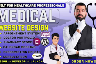 design expert medical website, healthcare, dental, pharmacy, doctor portfolios
