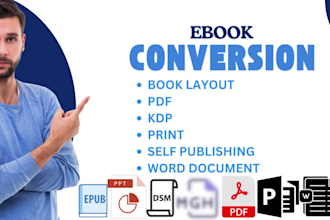 convert pdfs, word documents, and indesign ebooks into epub and kindle formats,