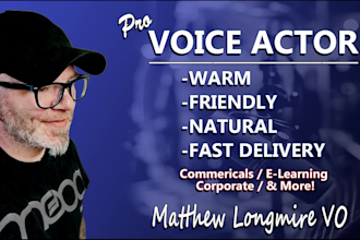 record a professional male voice over