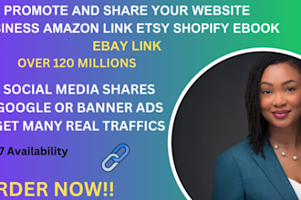 promote and share your website business amazon link etsy shopify ebook ebay link