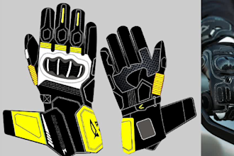 design motorbike gloves and gloves, jackets