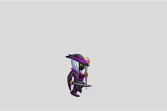 do pixel art character, 2d sprite sheet, 2d animation, rpg maker mz, game assets