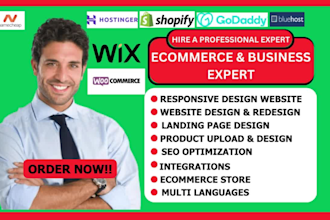 design webshop,wordpress on hostinger,bluehost godaddy, wix, shopify,wix website