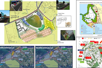 create commercial real estate, site aerial map illustration