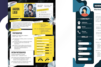 build an eye catching professional resume CV and portfolio design