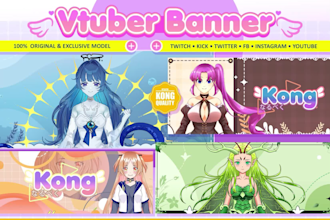 create custom thumbnail or banner for youtube twitch kick social media