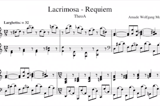transcribe audio to sheet music for a quick presentation